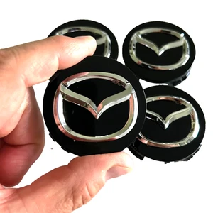 Set of 4 Mazda Black Wheel Center Caps 2 1/4 Inch Hubcaps CX5 CX9 3 6 RX-8 - Picture 1 of 3