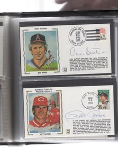 PETE ROSE SIGNED HANDSIGNIERT FDC 24.08.89 LEBENSLANG VERBOTEN - Bild 1 von 1