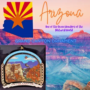 Grand Canyon Ornament Arizona Colored Brass, Personalize with Year Charm - Picture 1 of 10
