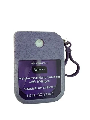 B.Pure Moisturizing Hand Sanitizer Sugar Plum  W Silicone Case New In Pack - Image 1 of 2
