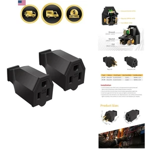 Verlängerungskabel Enden 125V 15A 2polig 3Draht Ersatz Elektro Stecker zwei - Bild 1 von 9