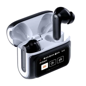 Laser TWS Earbuds with Touch Display Noise Cancelling Bluetooth Earphones Black - Bild 1 von 9