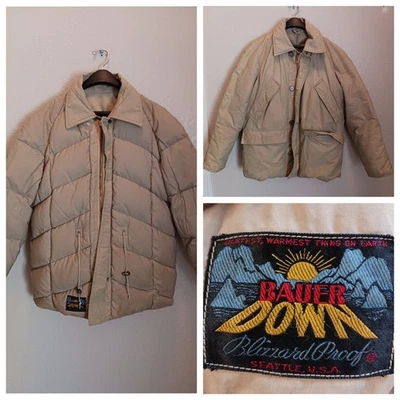 Vintage Eddie Bauer Blizzard Proof Down Puffer Reversible Jacket Men's Medium - Image 1 of 4