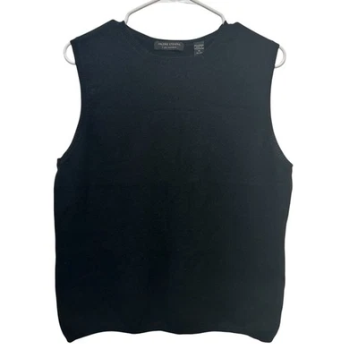 Chaleco Suéter Valerie Stevens Negro Cachemira Sin Mangas Suave Acogedor Comodidad Talla XL Foto 1 de 4