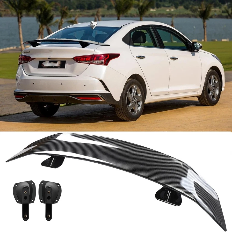 46" Rear Trunk Spoiler Lip Wing Racing Carbon Fiber For Hyundai Accent Foto 1 de 4