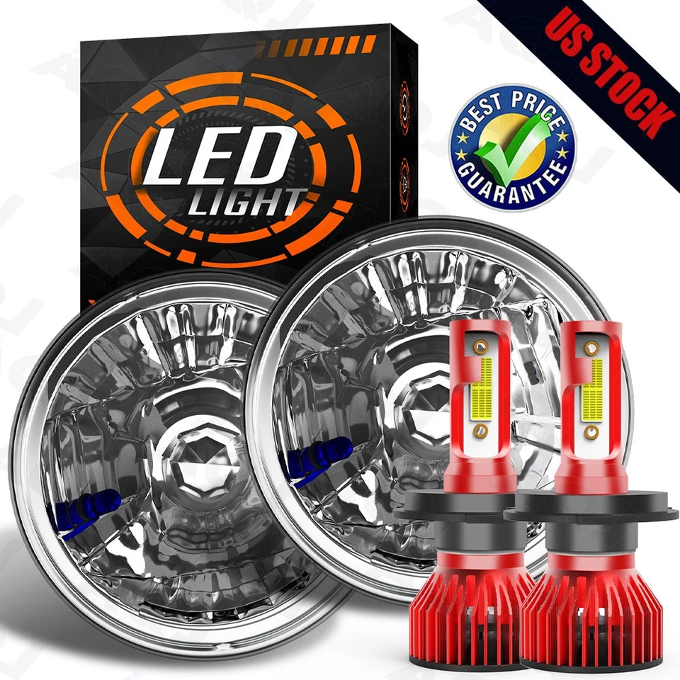 7inch Round LED Headlights Hi/Lo Beam Sealed For Chevrolet Vega 1971-1975 — 第 1/4 张图片