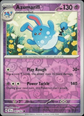 Pokemon - Azumarill #065/162 - SV05: Temporal Forces Reverse Holo - Image 1 of 2