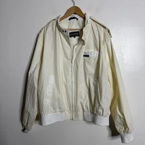 Members Only Jacket Mens 3XL Beige Windbreaker Full Zip Vintage Retro - Picture 1 of 7