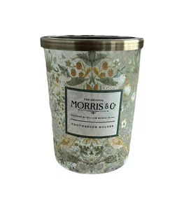 William Morris & Co Toothbrush Holder Strawberry Thief Green Glass Bath Vanity - Picture 1 of 4