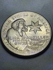 2022 D Wilma Mankiller Quarter Die Break Obverse Rim Error 25C - Picture 1 of 15
