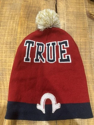 Gorro True Religion Unisex Bordado - Rojo Azul Blanco Pom Foto 1 de 4