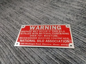 Vintage 60er Jahre National Silo Association Aluminium Schild Plakette - Bild 1 von 8