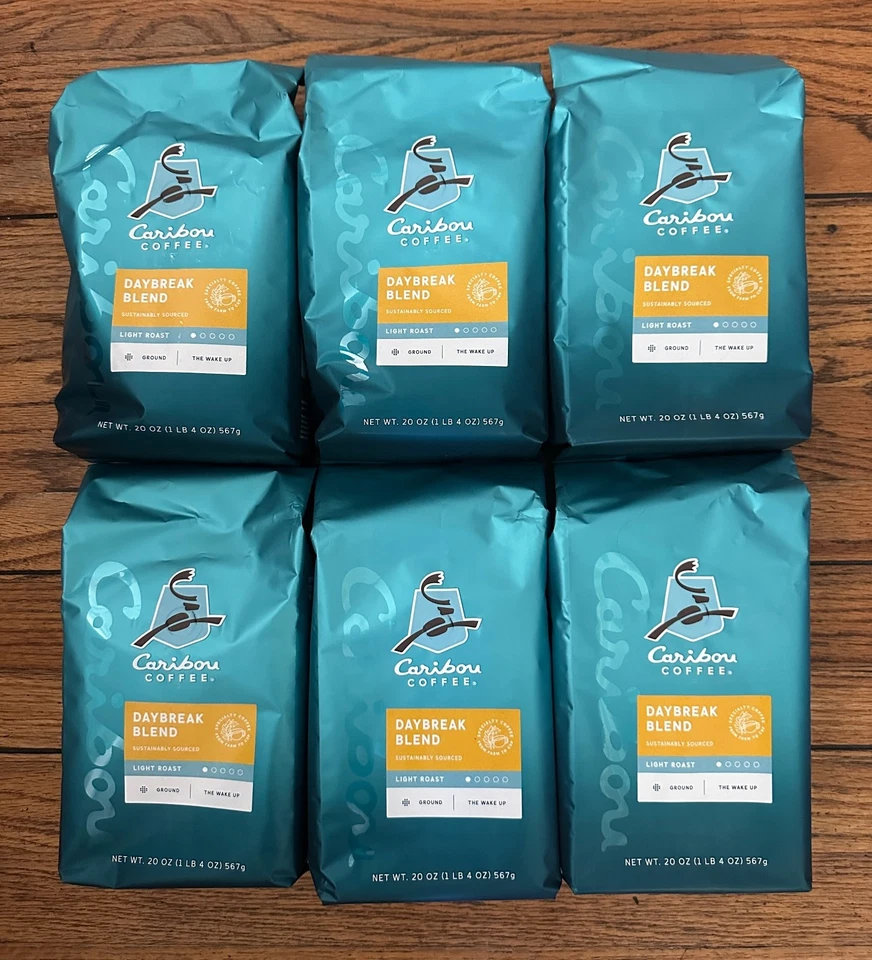 Caribou Coffee Daybreak Morning Blend Light Roast Ground 20 Oz