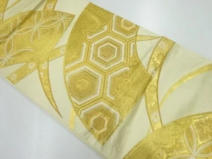 52232# JAPANESE KIMONO / ANTIQUE FUKURO OBI / SILK / WOVEN CLASSICAL PATTERN - Picture 1 of 1