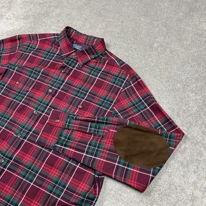Camisa Polo Ralph Lauren Franela Para Hombres XL Gamuza Coderas Rojo Cuadros Exterior Jack - Imagen 1 de 8