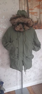 Vintage Ralph Lauren Denim Supply Military Parka Herren S Kunstfell Schnorchel Kapuze - Bild 1 von 19
