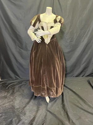 Vestido de disfraz de terciopelo marrón de Universal Studios & Williams Costumes Las Vegas Foto 1 de 4