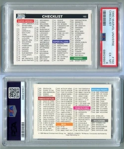 1990 Impel Marvel Universe Card CHECKLIST #1-162 & Holograms Graded PSA 6 EX-MT - Picture 1 of 4