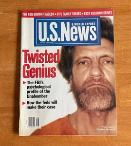 U.S. News & World Report Magazine 1996 Ted Kaczynski No Label Kiosk - Bild 1 von 2