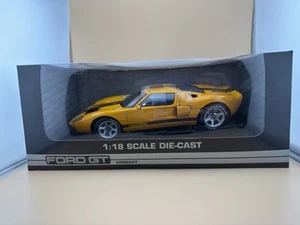 Ford GT Concept 1/18 Scale Die Cast Car Yellow W/Black Bean Stalk Group #10020 - Picture 1 of 7