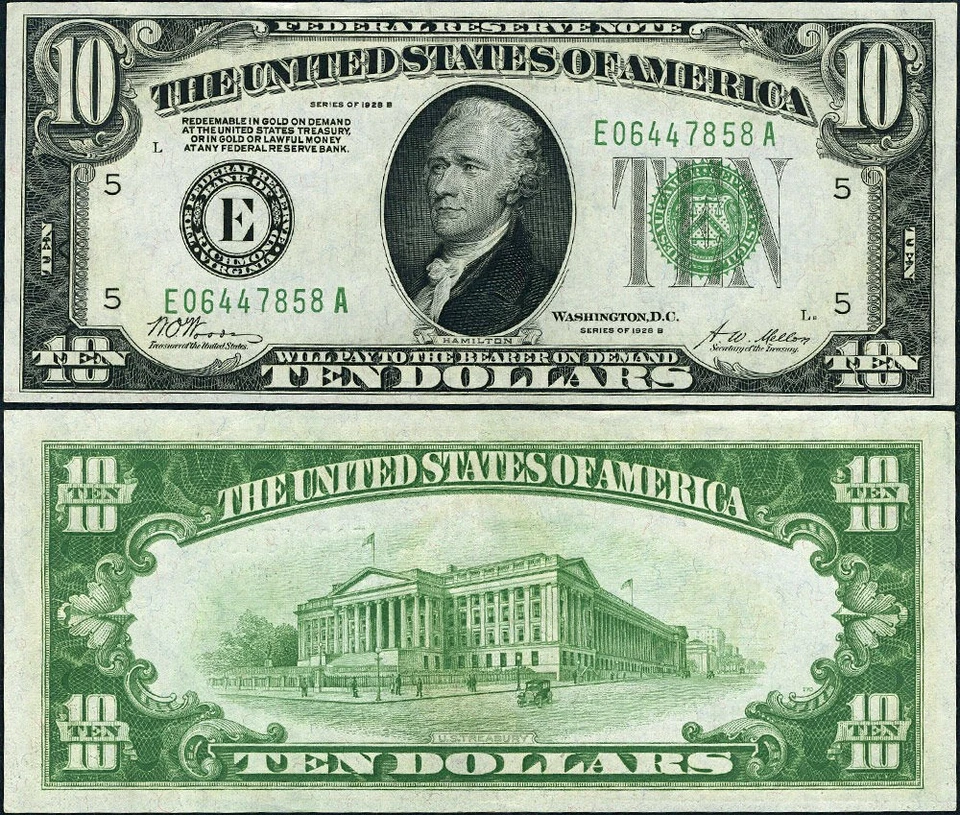 FR. 2002 E $10 1928-B Federal Reserve Note Richmond E-A Block CU - Image 1 of 3