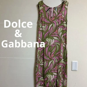 Dolce & Gabbana Silk Sleeveless Patterned Dress Multicolor Size 44 - Picture 1 of 10