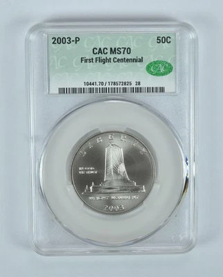 2003-P First Flight Commemorative Half Dollar MS70 CAC CACg - Image 1 of 4