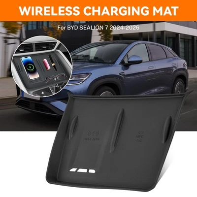 Car Central Console Tray Wireless Charging Mat For BYD Sealion 7 Protective Pad - Image 1 of 4