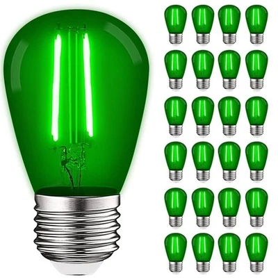 Luxrite 24-Pack S14 Edison LED Green Light Bulb for String Lights 0.5W UL E26 - Image 1 of 4