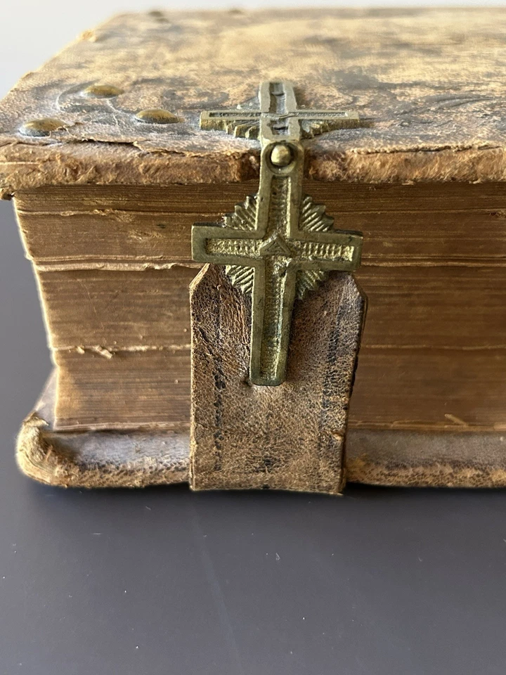 1880 Swedish Biblia Holy Bible Gleerup Leather Brass Clasps Antique Gothic - Image 1 of 4