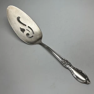 Vintage Wm ROGERS & SON / IS "VICTORIAN ROSE" Silver Plate PIERCED PIE SERVER 10" - Bild 1 von 2