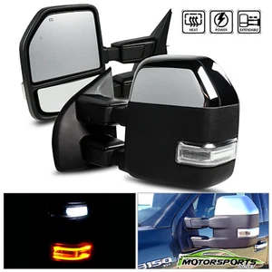 For 2017-2018 Ford F250 F350 Power Heated LED Towing Mirrors Pair+Blind Spot - Foto 1 di 9