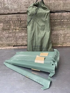 -LOT of 24- NEW Military Tent Stakes Antenna Mast Camping Aluminum 12" w/ Bag - Picture 1 of 4