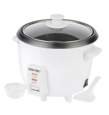 GEEPAS 0.6  Automatic Rice Cooker Non-Stick Pot Keep Warm Cup & Spatula White