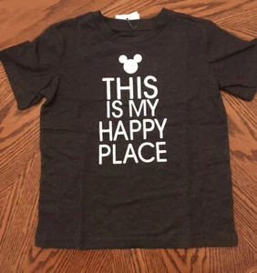 DISNEY MICKEY MOUSE THIS IS MY HAPPY PLACE SHIRT TODDLER BOY GIRL 4TDark Gray - Picture 1 of 6