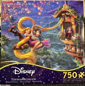 Thomas Kinkade Disney Tangled Up in Love 750 pc Puzzle w/Poster by Ceaco 24”x18” - Picture 1 of 2