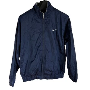 Men’s Nike Chest Swoosh Blue Windbreaker Size XL Jacket White Tag Vented Back - Picture 1 of 12