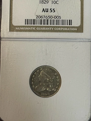 1829 CAPPED BUST DIME NGC AU 55 2067650-005 Cover
