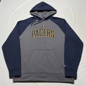 Adidas Indiana Pacers Hoodie Men’s Large NBA Basketball Gray Blue Pullover Logo - Picture 1 of 11