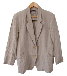 Issey Miyake Japan brown linen 80's vintage blazer jacket RARE - Picture 1 of 21