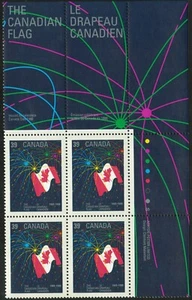 Canada sc#1278 The Canadian Flag (1965-1990) with Fireworks, UR Block, Mint-NH - Picture 1 of 2