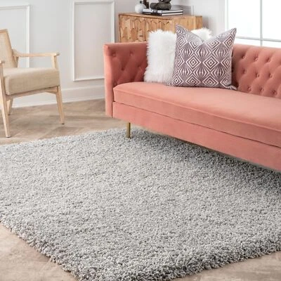 nuLOOM Janine Plush Shag Clearance Area Rug, 3' 3" x 5', Grey - Image 1 of 4