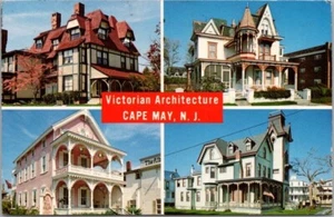 CAPE MAY, New Jersey Postcard "Victorian Architecture" 4 House / Mansion Views - Picture 1 of 2