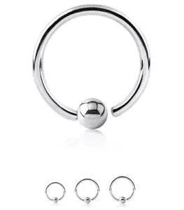 5 PCS 18G 20G 16G 5/16" 3/8" FIXED BALL STEEL CAPTIVE BEAD RING CBR BODY JEWELRY - Picture 1 of 8