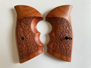 New wood Target Grip For S&W N Frame Square Butt Art on wood and opened back - Picture 1 of 9