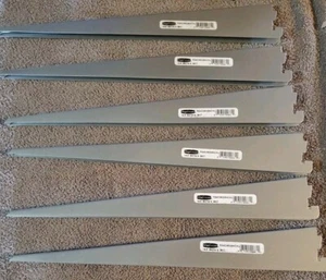 Rubbermaid Brackets - Twin Track Bracket 14.5” Inch - Satin Nickel - Lot Of 6 - Picture 1 of 3