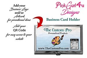 Business Card Case Credit Card Case with Your Photo Image, Business Logo