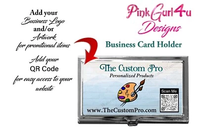 Estuche para tarjetas de visita personalizado con tu imagen fotográfica, logotipo de empresa, obra de arte Foto 1 de 4