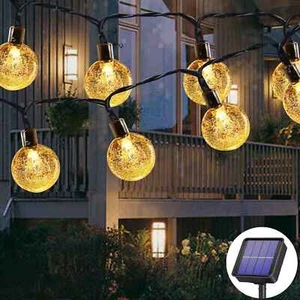 60 LED Solar String Lights 36ft/11m Warm White Fairy Lights for Outdoor & Indoor - Picture 1 of 12