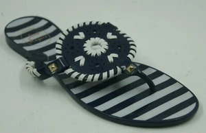 Jack Rogers Georgica Jelly Women's Flip Flop Sz 8 Navy White Striped Sandals  - Picture 1 of 8